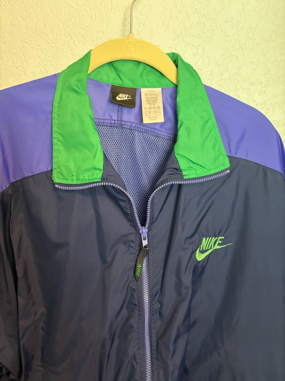 Nike Colorblock Windbreaker Jacket Blue Green Purple Size Large - Picture 2 of 7